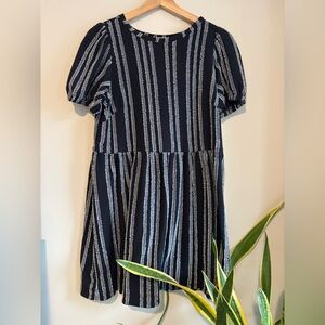LOFT Striped Babydoll Dress